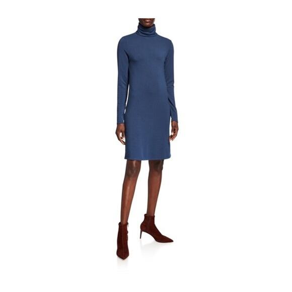 Majestic Filatures Dress French Terry Cowl Deluxe Tee Minimalist Blue Size M - Picture 2 of 10